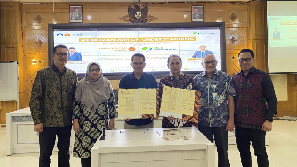 UNJA dan BPJS Ketenagakerjaan Teken MoU Penguatan SDM Menuju Indonesia Emas 2045